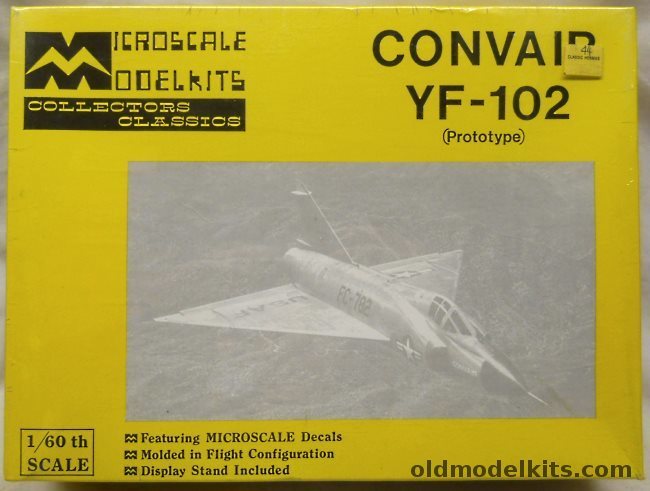 Microscale 1/60 YF-102 (Prototype F-102 Delta Dagger), MS4-4 plastic model kit